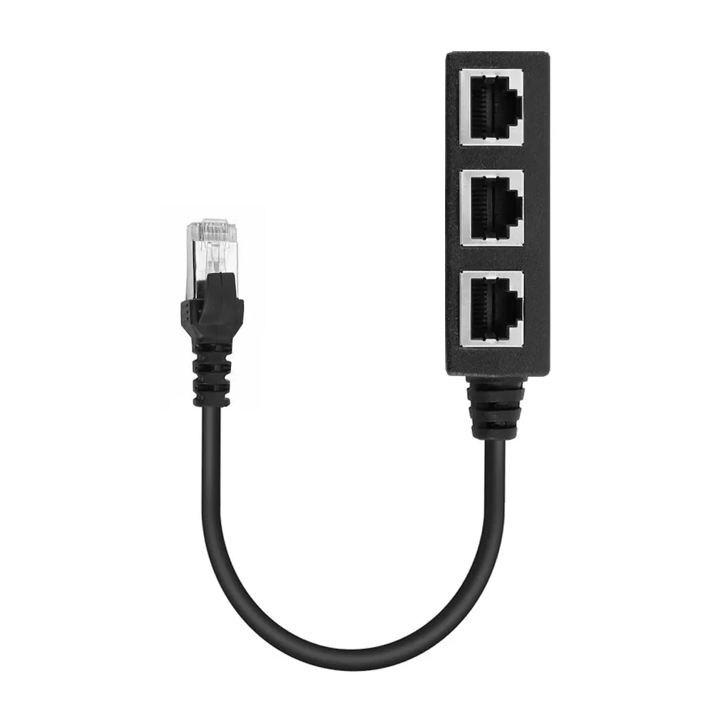 Network Cable Adapter Cable Connecting Line One Male 3 Bus CATE 6 Line – image 2