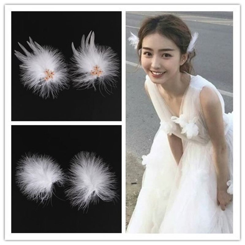 Title 2, White Feather Headdress Net Red Hairpin