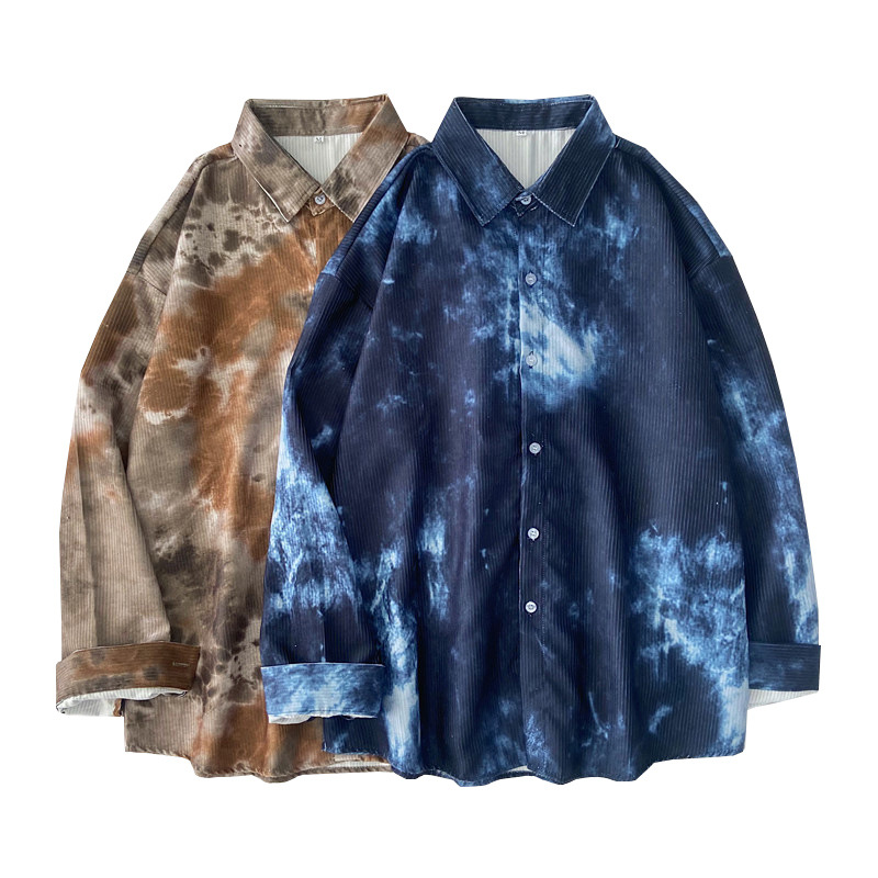 Retro Hong Kong Style Loose All-Match Printed Long-Sleeved Shirt