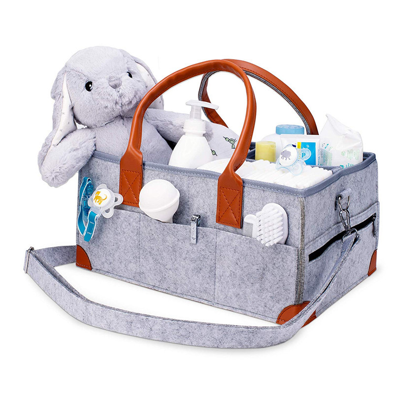 Felt Large Capacity Diaper Bag Trolley Storage Bag