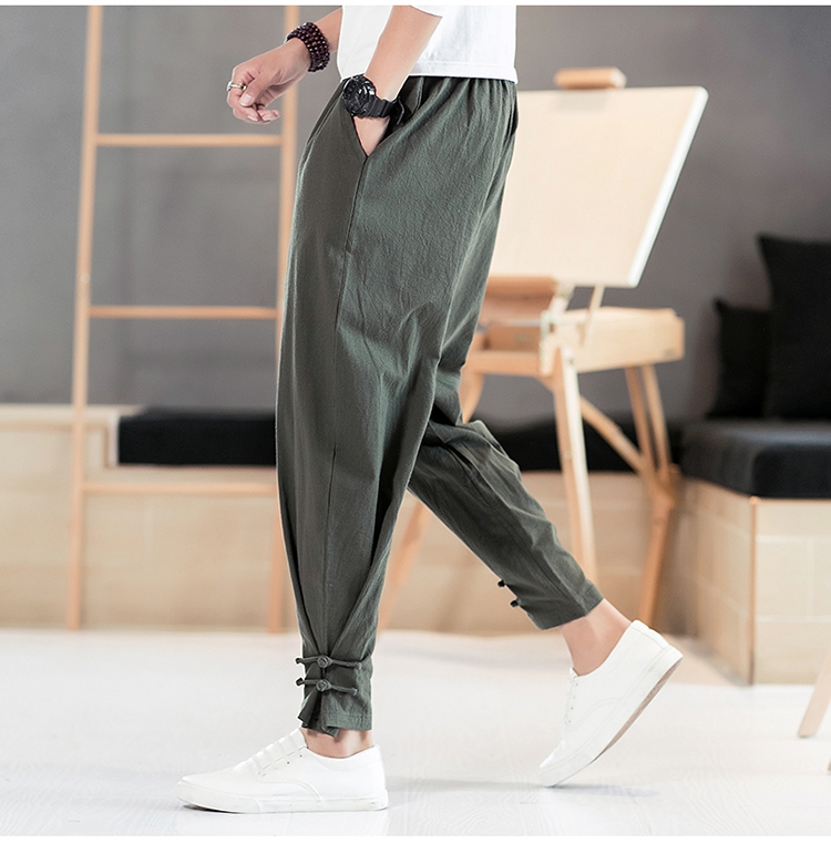 Title 9, Herren Casual Hosen Retro Plus Size Mode Elasti...