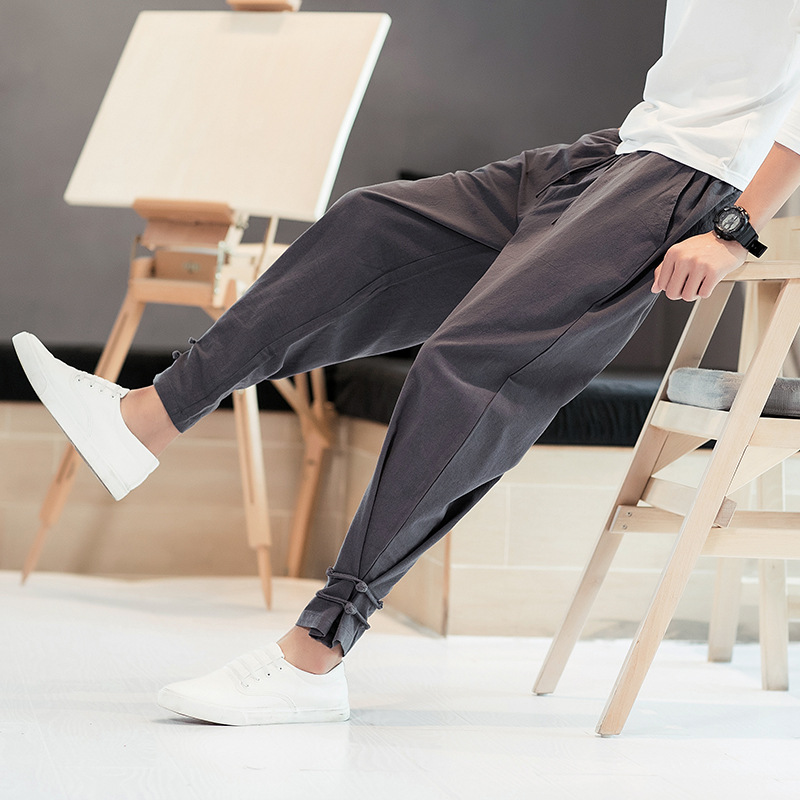 Men's Casual Trousers Retro Plus Size Fashion Elasticated Pants