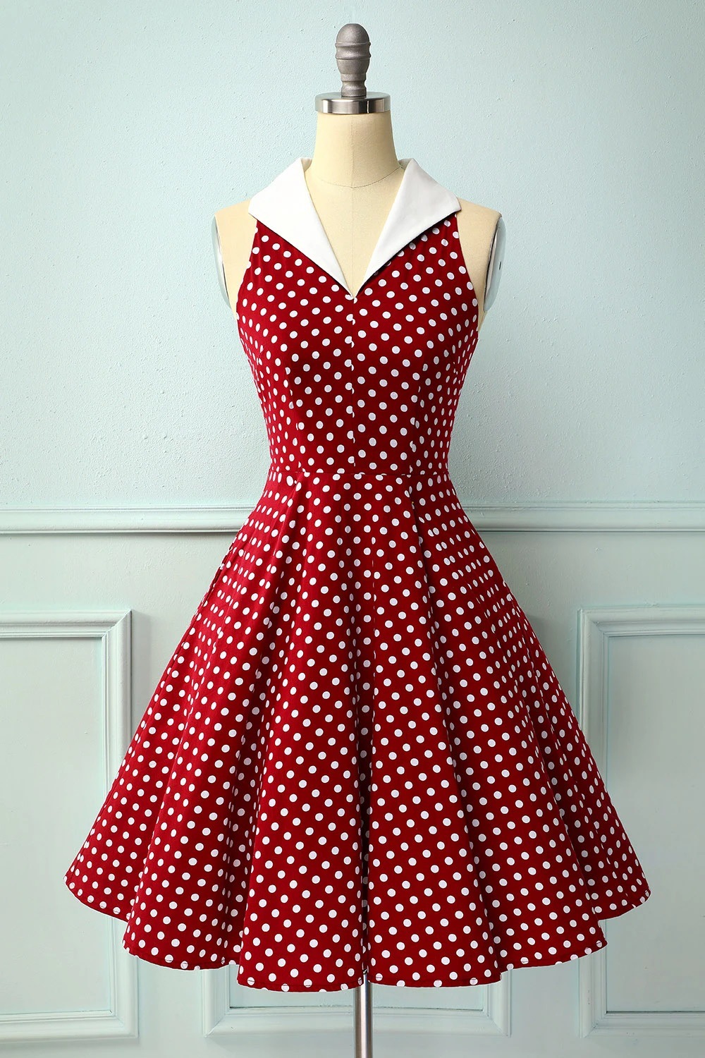 Retro Polka Dot Temperament Was Thin Dress