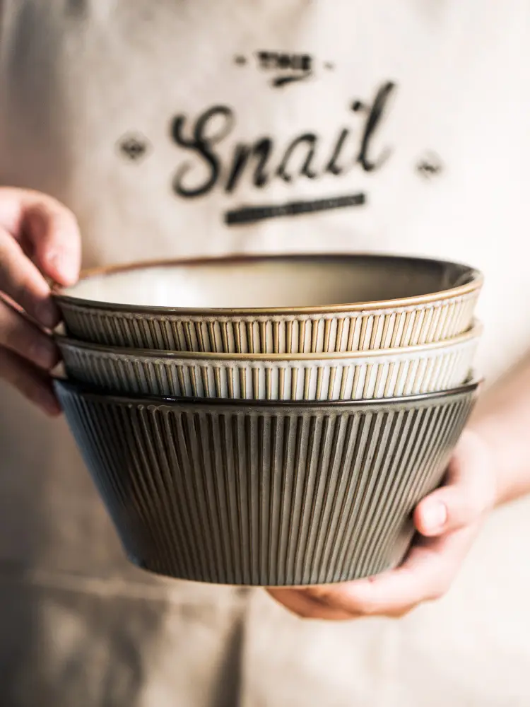 Seif Nordic Style Creative Simple Big Bowl Big Soup Bowl Noodle Bowl Vegetable Bowl Mixed Cold Vegetable Fruit Salad Bowl Single Pot
