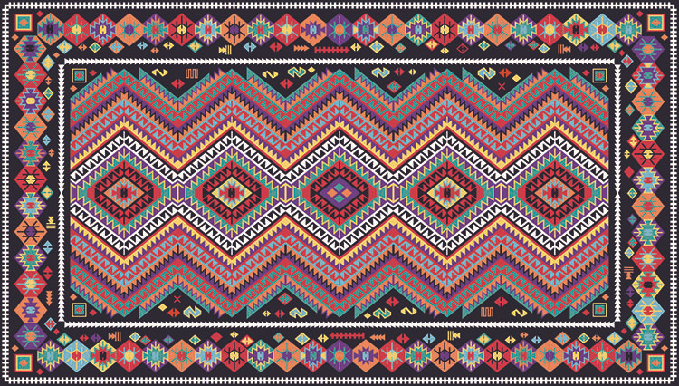 Ethnic Style Door Mat Bedroom Living Room Bedside Carpet Floor Mat