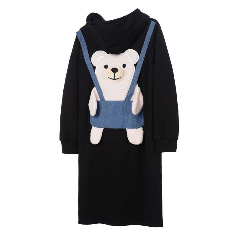 Back Sling Bear Towel Embroidery Loose Trendy Sweater