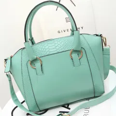 Fashion Crocodile Pattern One-Shoulder Portable Bright Leather Bag - Green - View 1