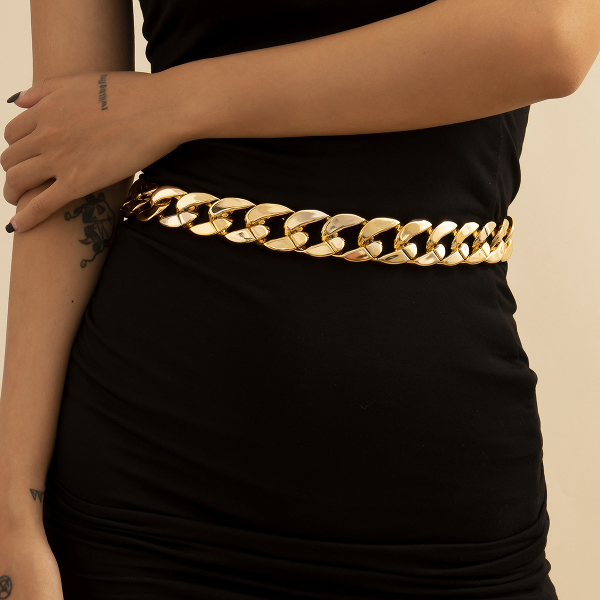 Punk Hip Hop Exaggerated Single Layer Thick Chain Body Chain