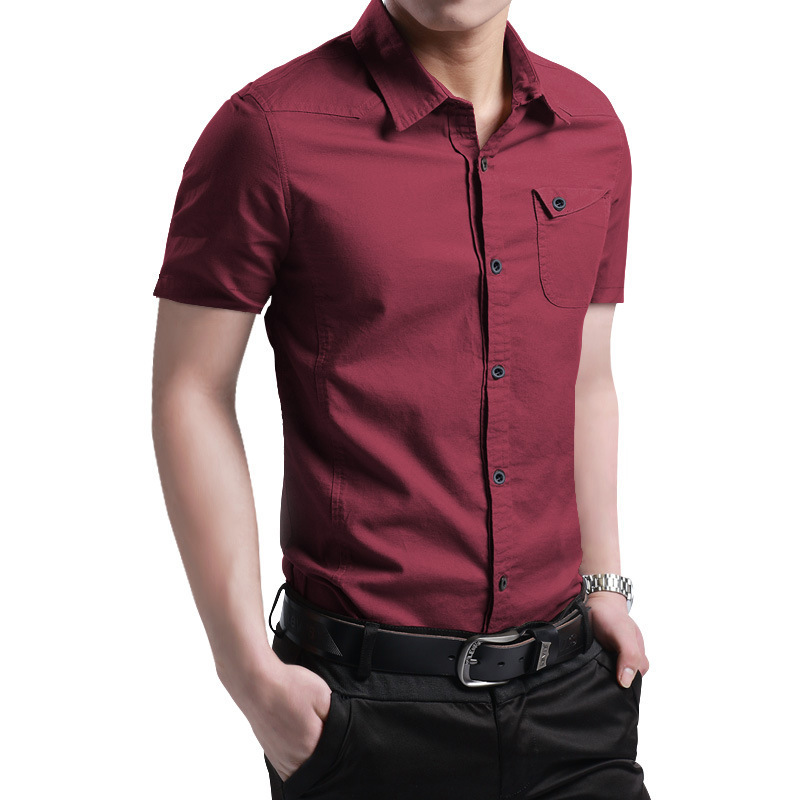Youth Korean Slim Cotton Men's Shirt