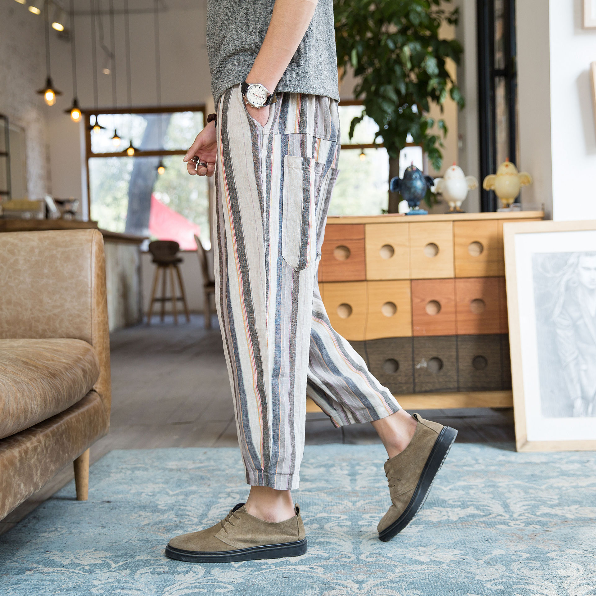 Retro Aotton And Linen Casual Loose Harem Pants