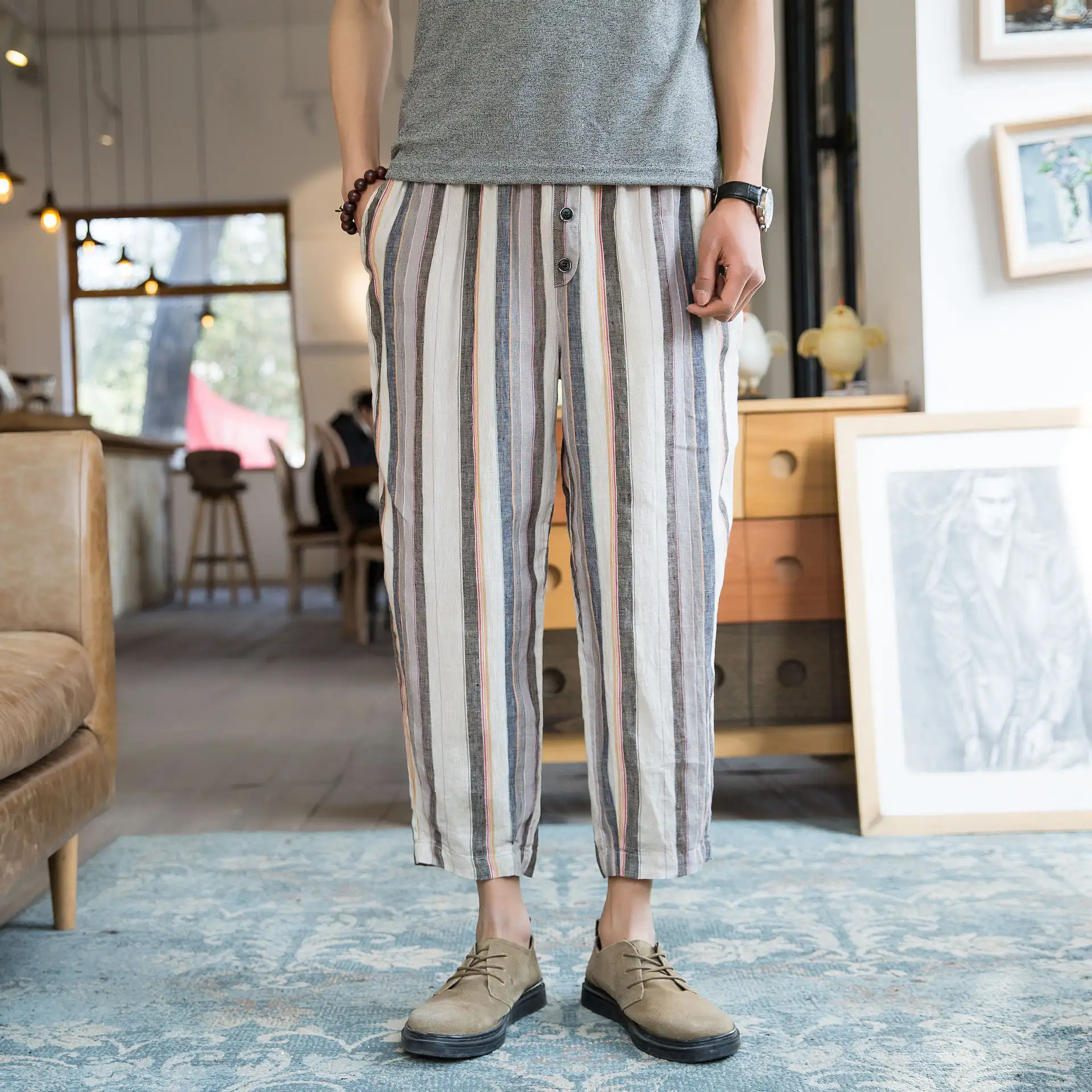 Retro Aotton And Linen Casual Loose Harem Pants