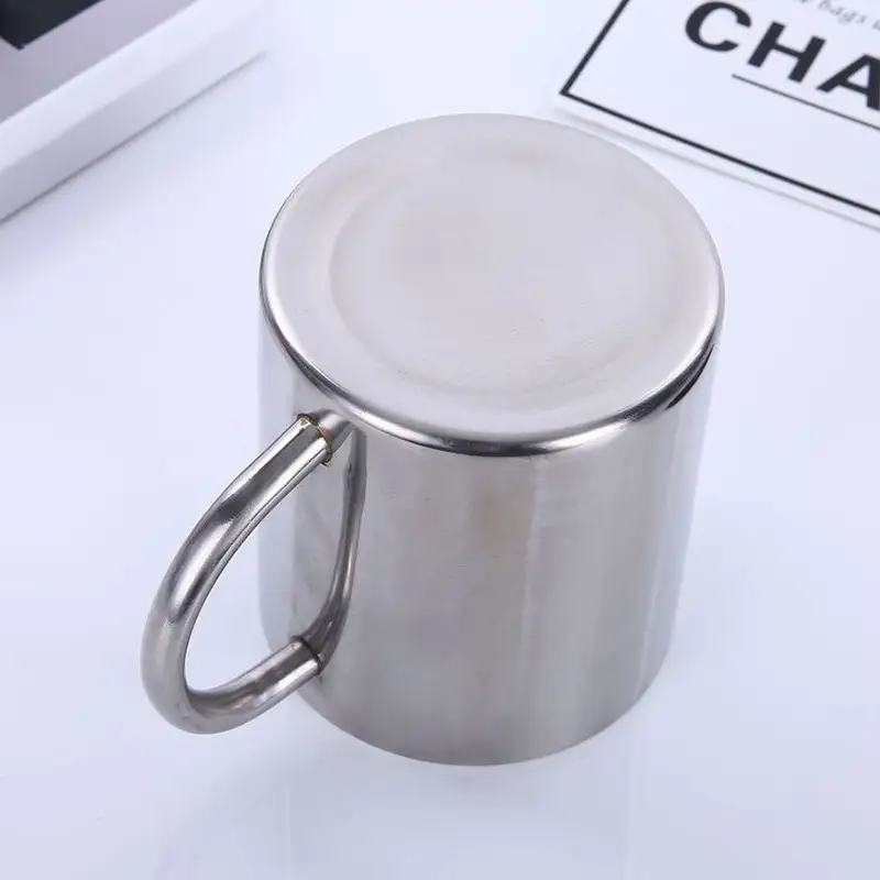 Cross-Border Double-Layer Insulated Handle Stainless Steel Mug Camping Handy Mug Beer Coffee Cup