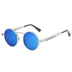 Personalised All-match Metal Trendy Spring-leg Sunglasses - Blue - View 1