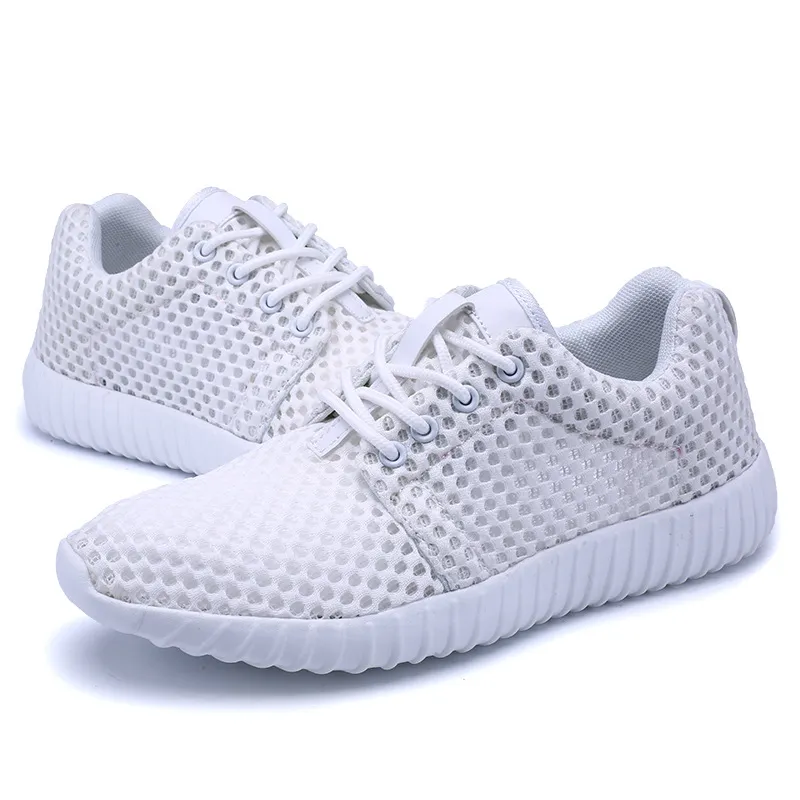 Hollow Mesh Sneakers Women's Soft Sole Casual Shoes - White