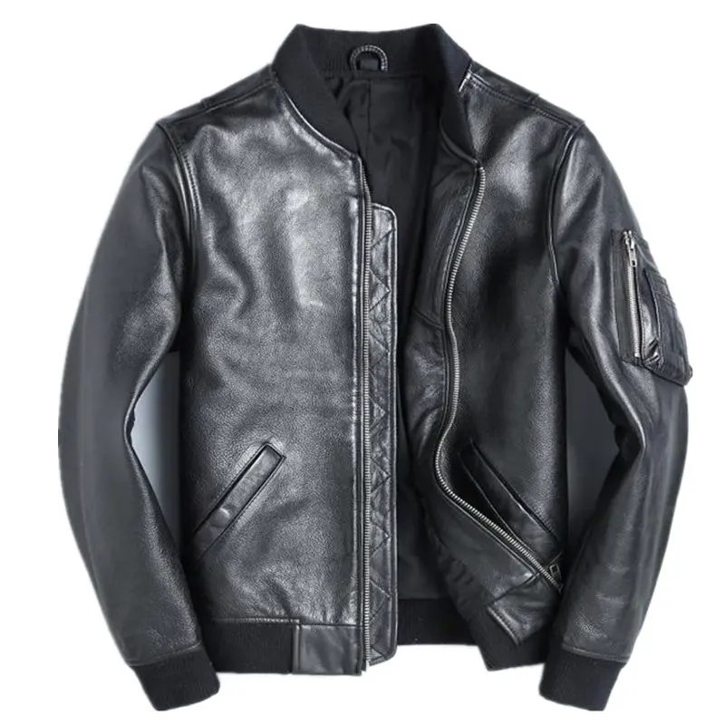 New Black Leather Men's Baseball Uniform Short