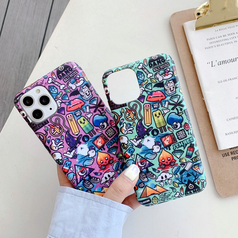 Funda celular grafiti arcoíris simple compatible iPhone 11