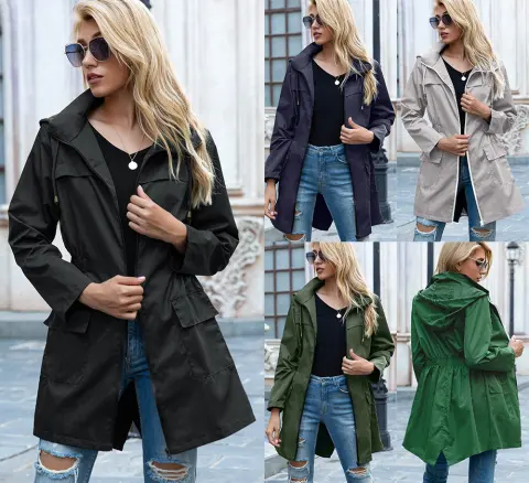 Hooded Waist Rainproof Clothing