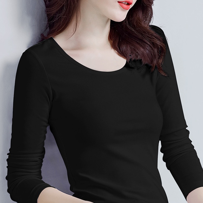 Modal Black Women's Long-sleeved Bottoming Shirt New