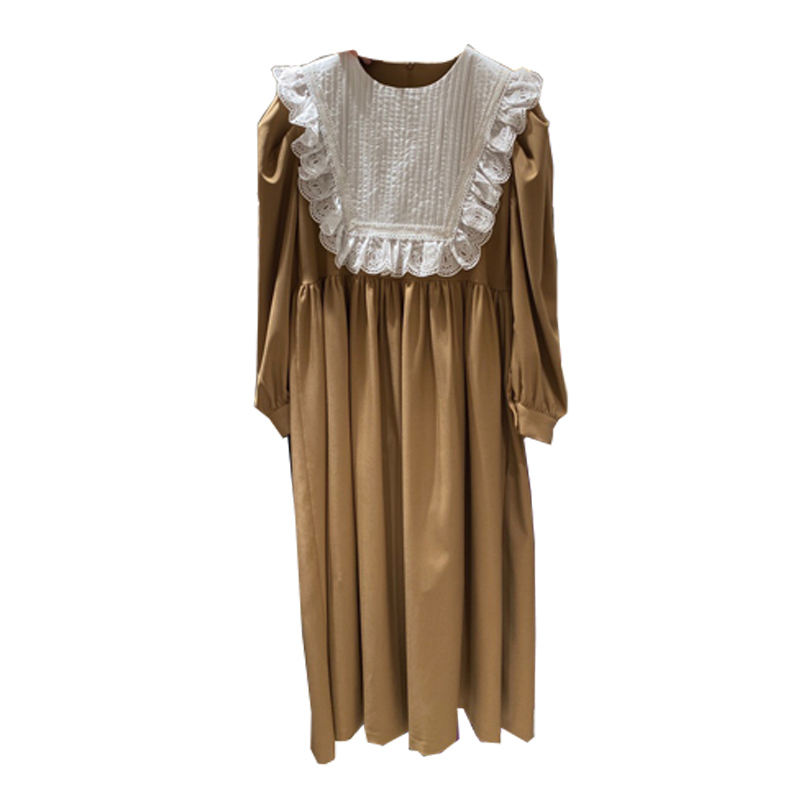 Lace-Sleeve Puff-Sleeve Dress, picture 5 of 5