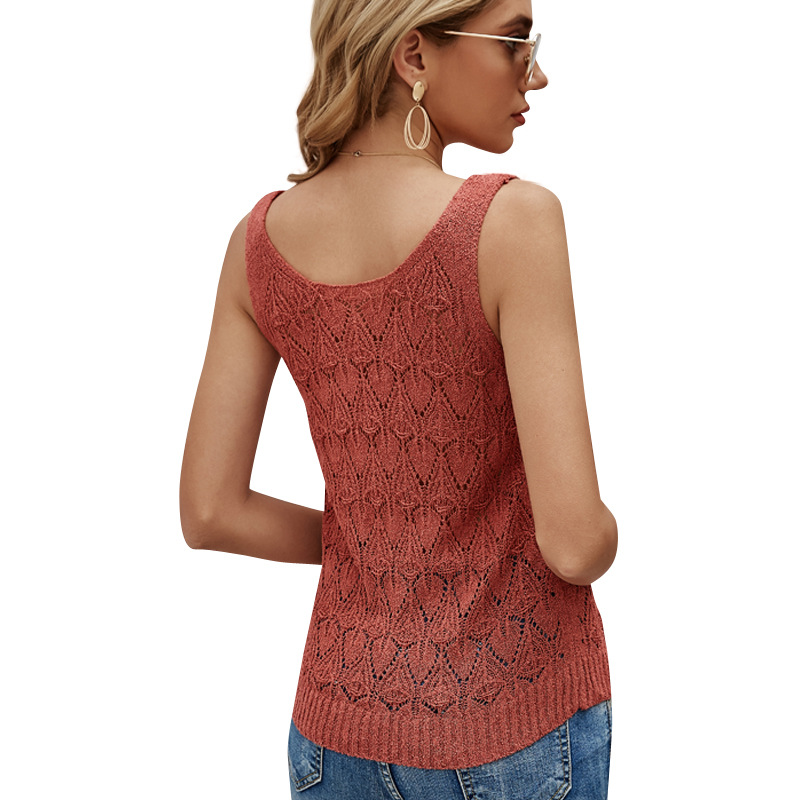 Slim-fit Hollow Small Sling Off-the-shoulder Sweater