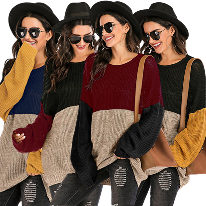 Title 2, Mid-Length Sweater Women Fall Winter Wide Round...