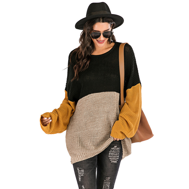 Title 4, Mid-Length Sweater Women Fall Winter Wide Round...