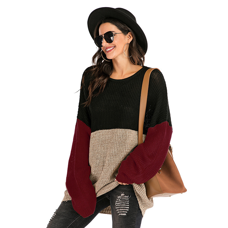 Title 5, Mid-Length Sweater Women Fall Winter Wide Round...