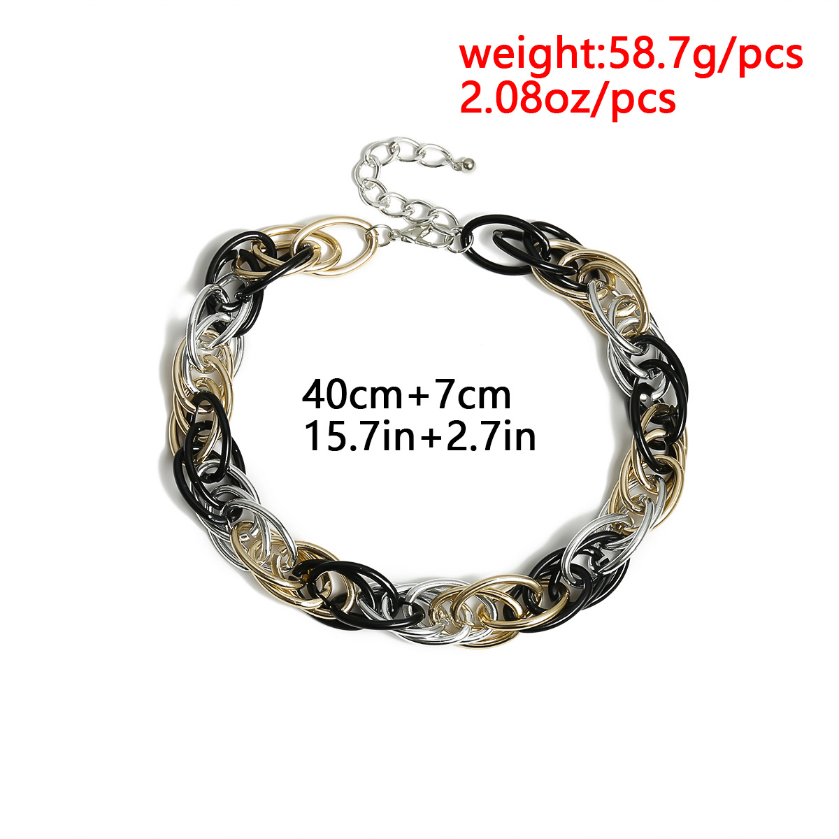 Creative Color Mix And Match Geometric Chain Necklace