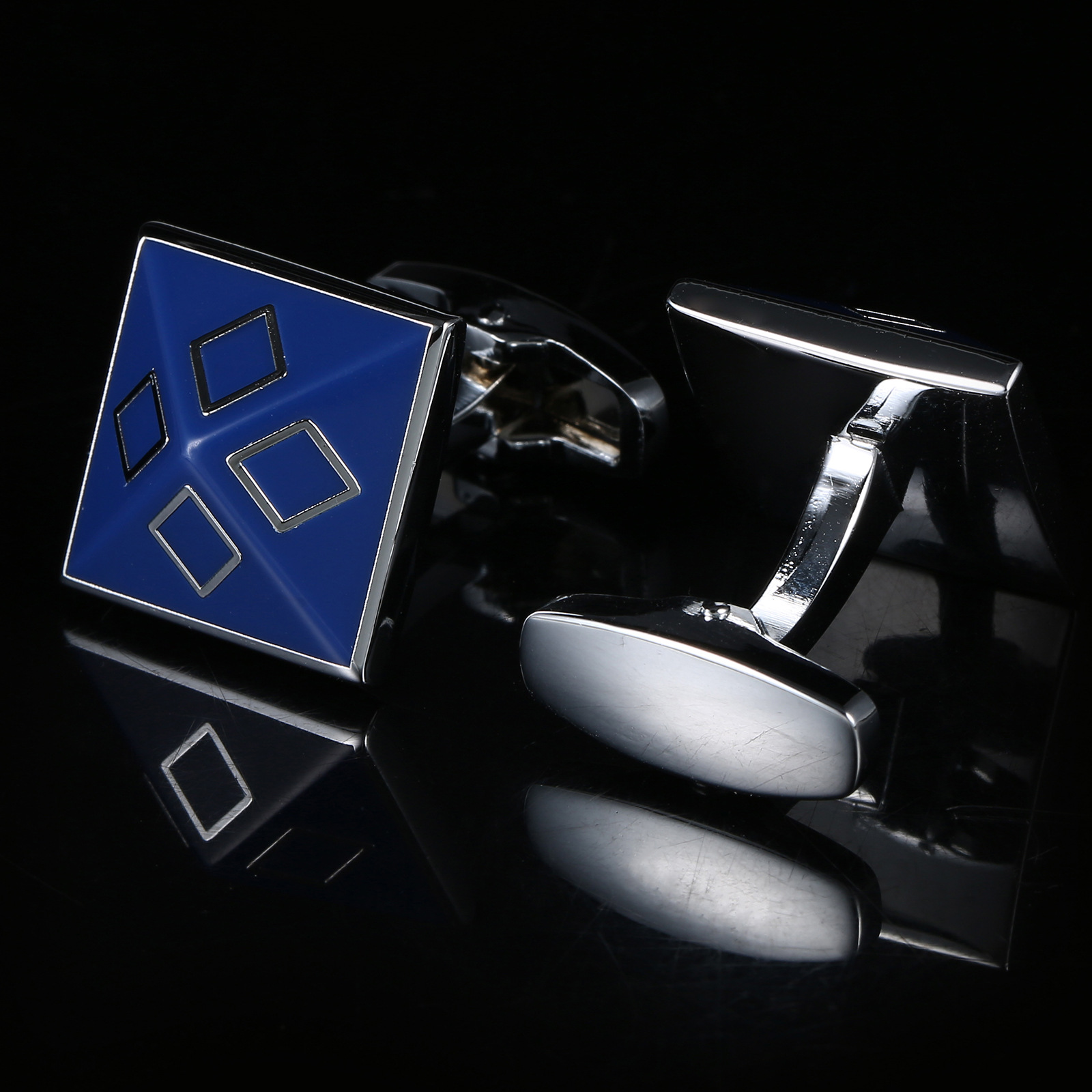 Geometric Blue French Cufflinks