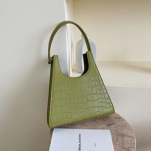 Temperament Crocodile Print Shoulder Bag Green - Shop at LoveMi