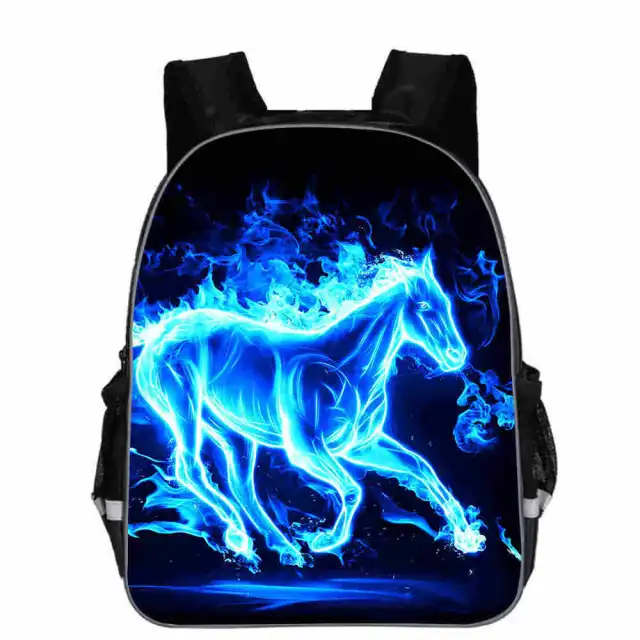Horse Schoolbag Animal Head High School Junior High School Elementary School Toddler Cartoon Lightening Backpack F 16 - Shop at LoveMi