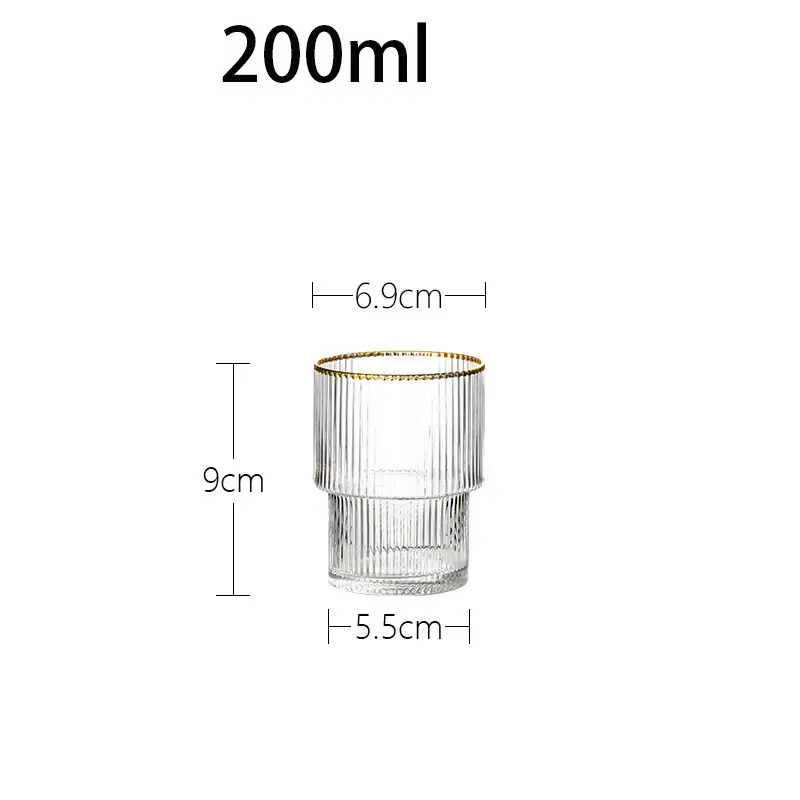 Home Light Luxury Transparent Glass Creative Phnom Penh Vertical Pattern No Lid Water Cup