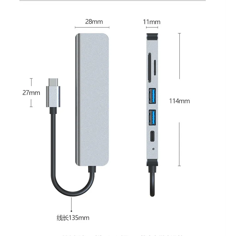 Multi Function Dock 4k Hd Usb Notebook 6 In 1 – image 2
