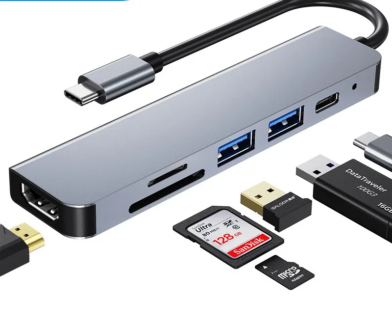 Multi Function Dock 4k Hd Usb Notebook 6 In 1 – image 5