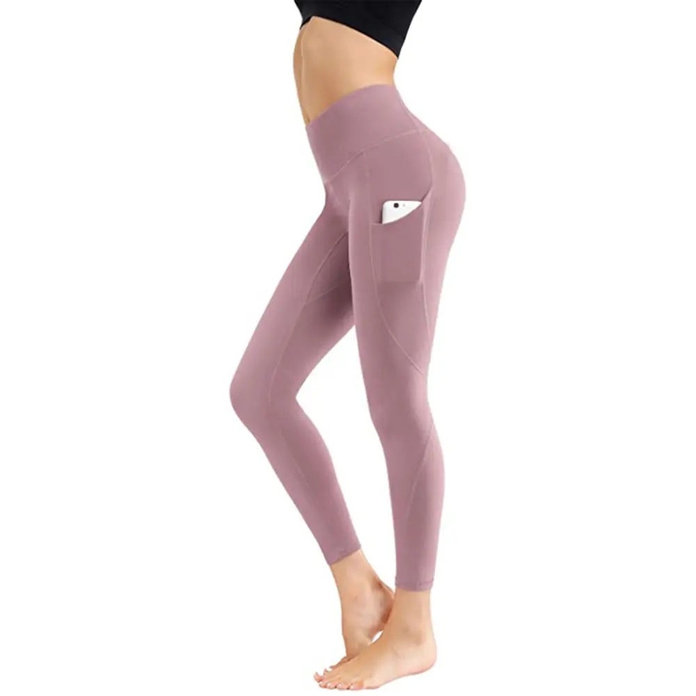 Women Running Fitness Solid Leggings Push Up High Waist