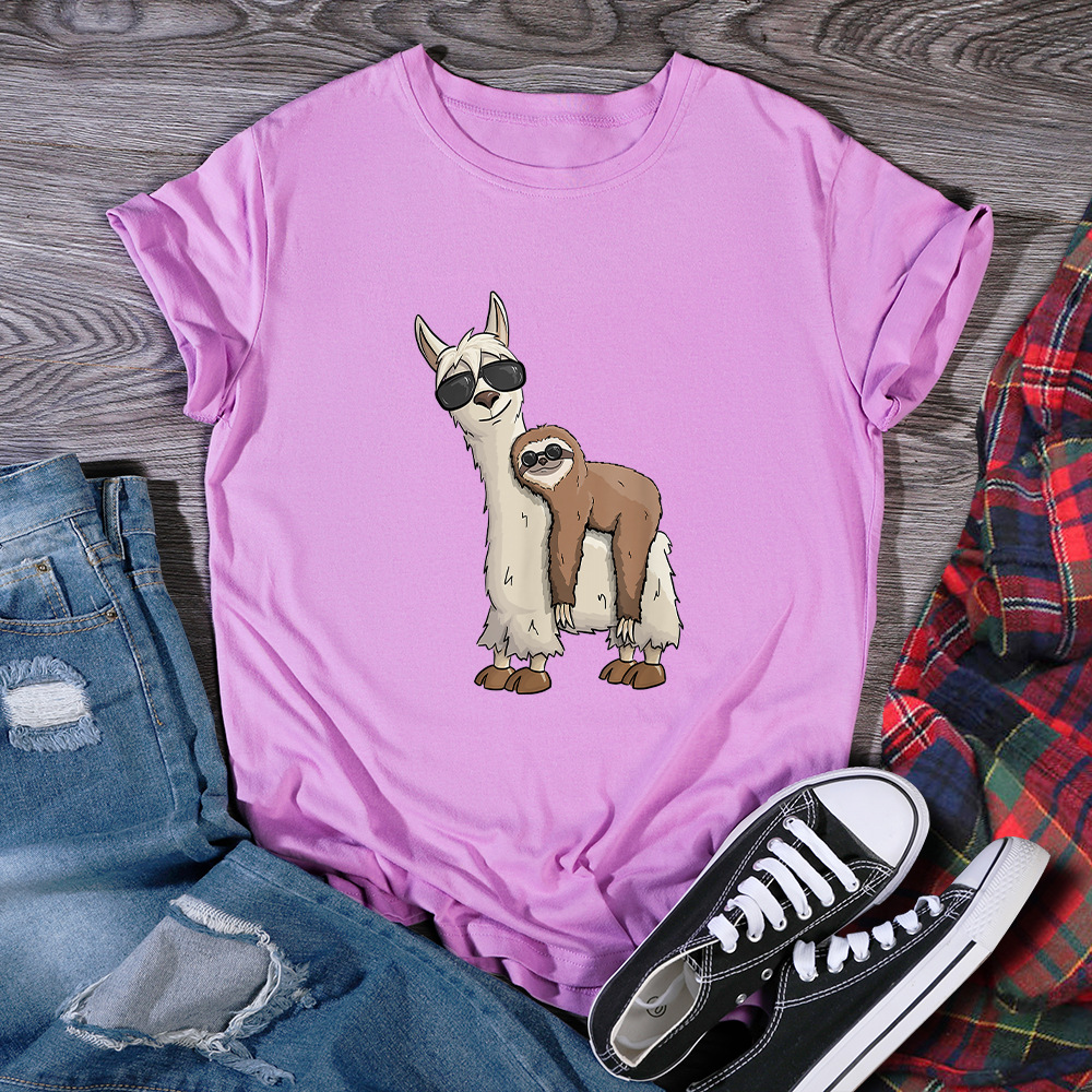 Foreign Trade European And American Printed t-Shirt Women