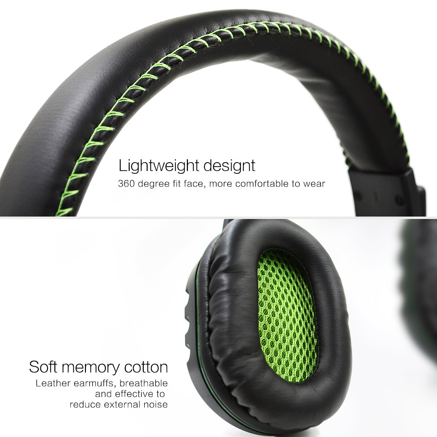 Headset Gaming Headset With LED Lighting, Wired Headset, Microphone AMD-06 - Image 3