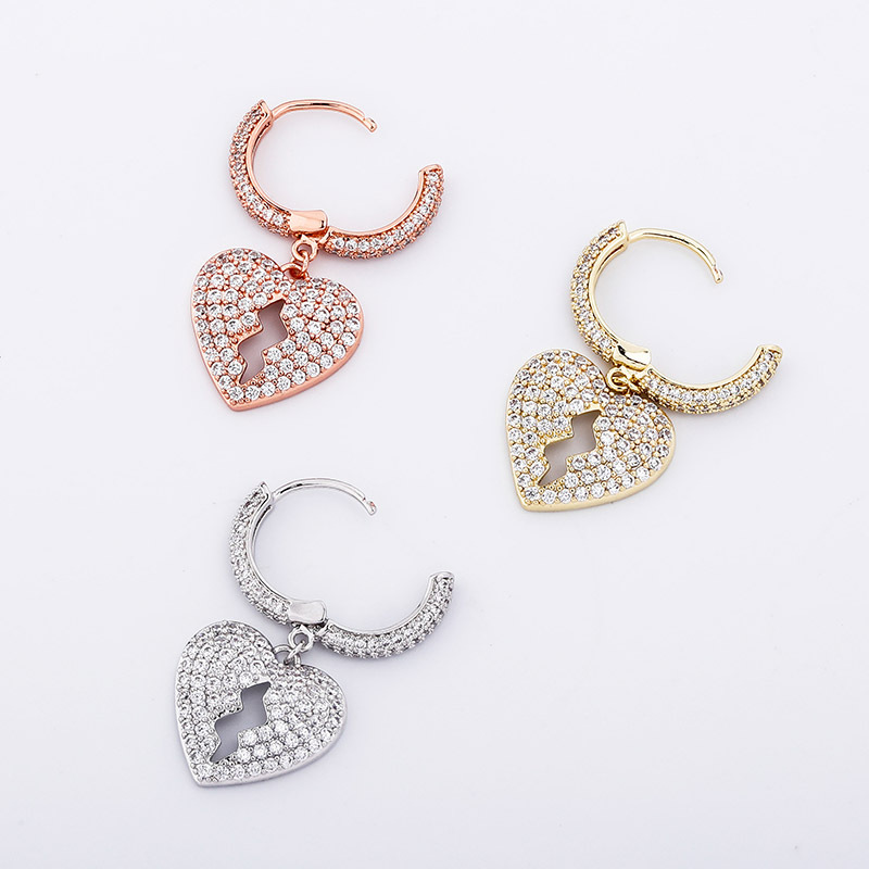 Full Zircon Hip-Hop Simple Women's Earrings