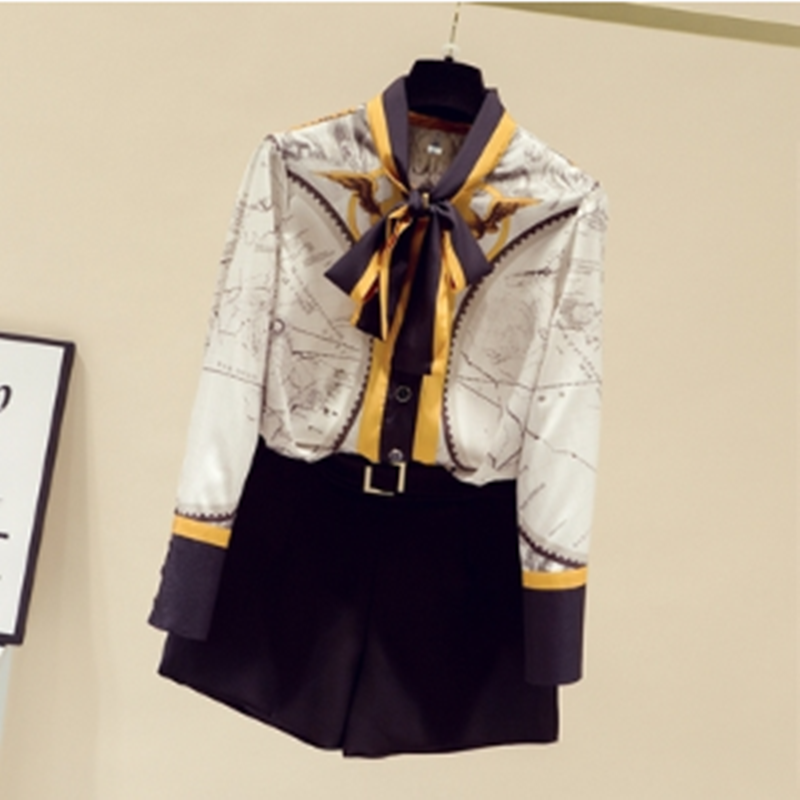 New Fashion Style Long-sleeved Chiffon Shirt With Bow