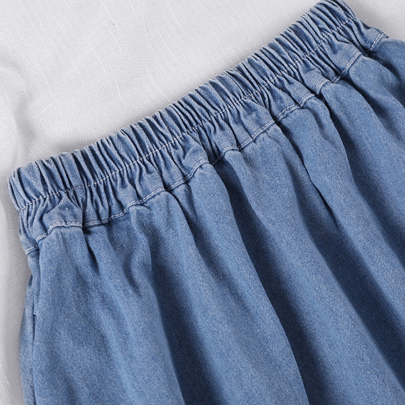 Title 7, Mid-length high-waisted A-line denim skirt for ...