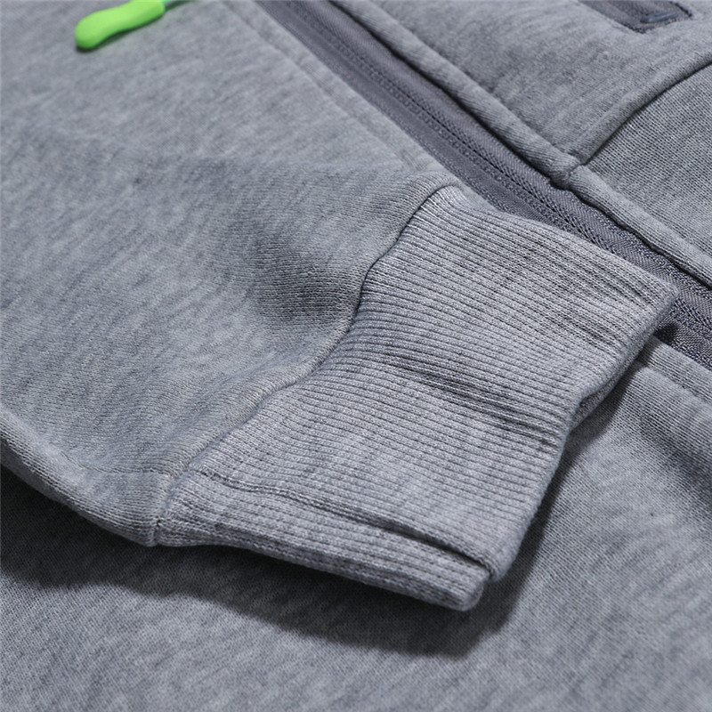 Slim Fit Zipper Embellished Hoodie Men's Pullover Sweater