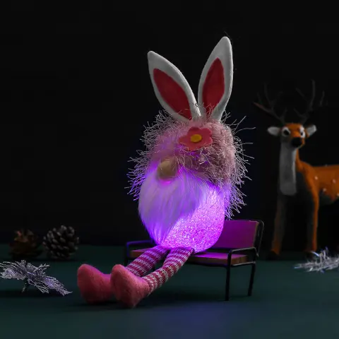 Cute Rabbit Ears Glowing Faceless Doll Decoration EVA Easter