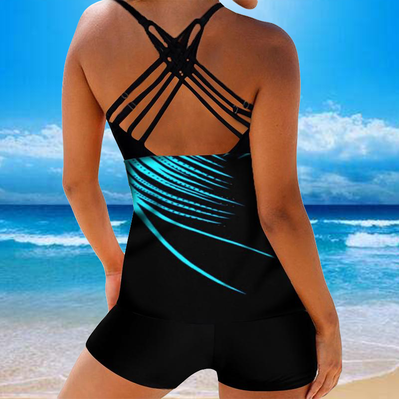 Fashion Sexy Ladies Boxer Backless Swimwear
