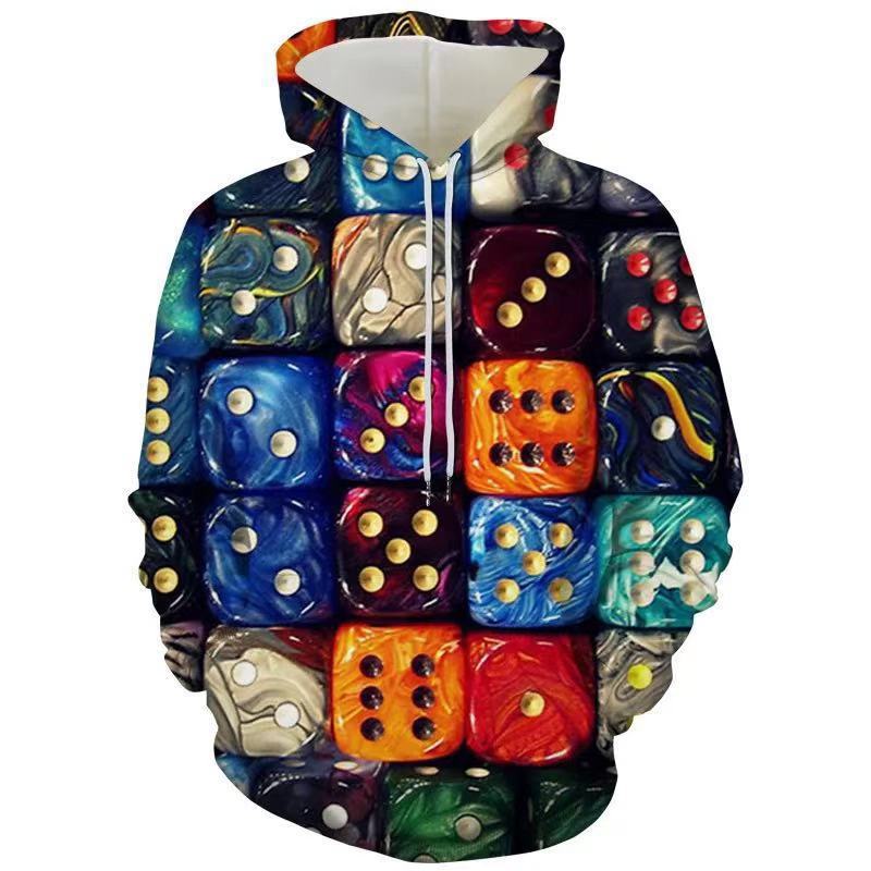 3D Sweater Loose Casual Pullover Long Sleeve Print Hooded Sweater
