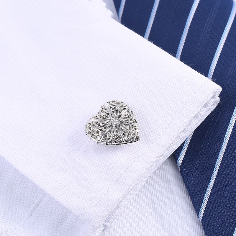 Silver-Tone Geometric Shirt Cufflinks, picture 2 of 4