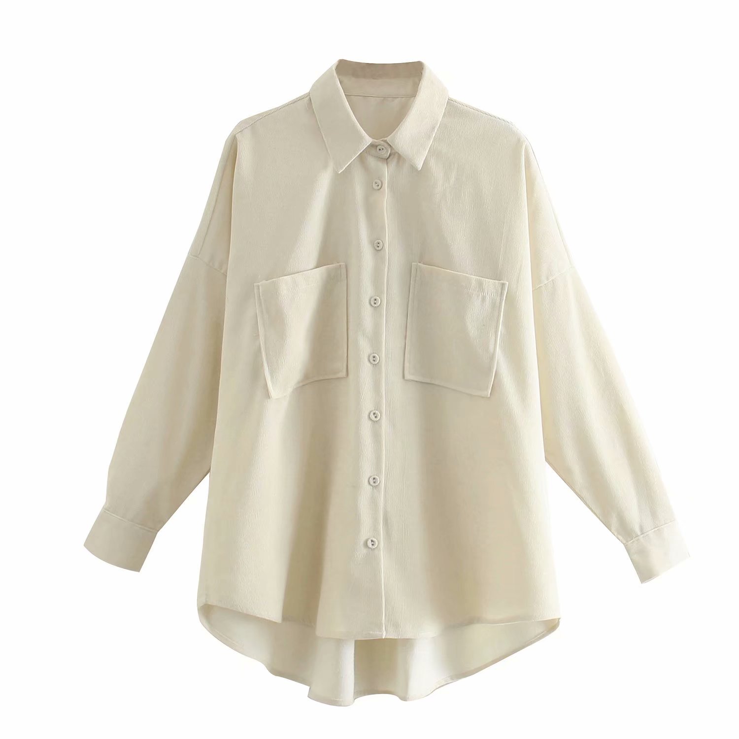 Fashion New Women's Long Sleeved Multicolor Corduroy Loose Shirt