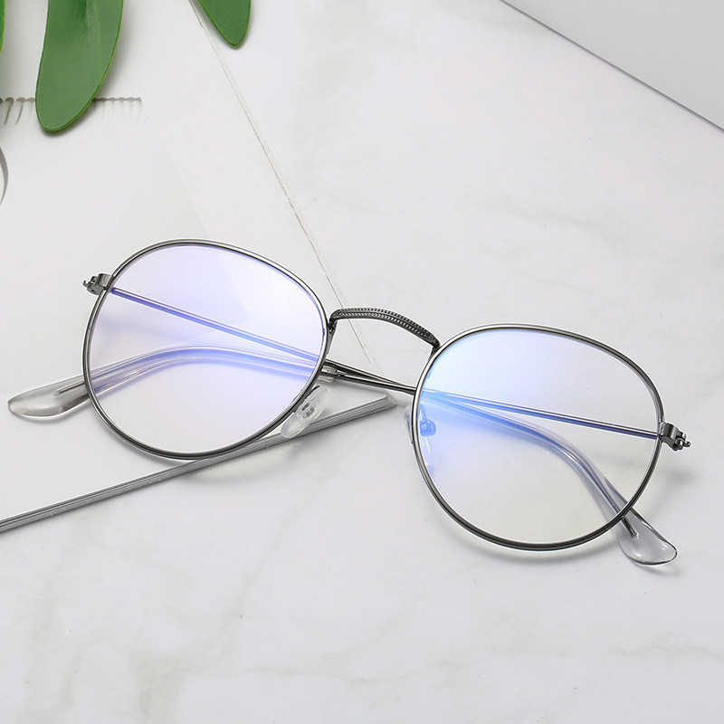 Metal Retro Patterned Glasses Frame Literary Harajuku Round Frame Mirror - Image 9