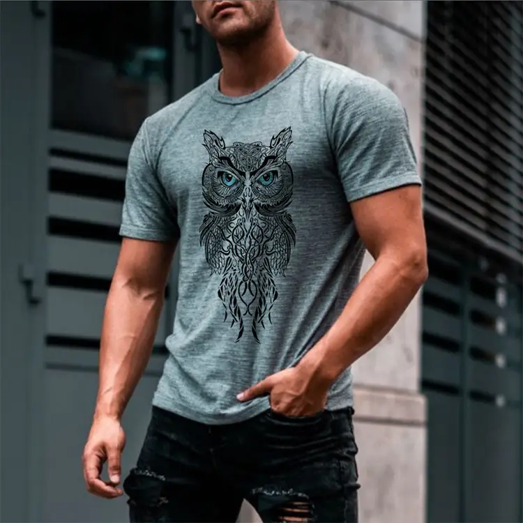 Owl Print Top Summer New Men's T-Shirt