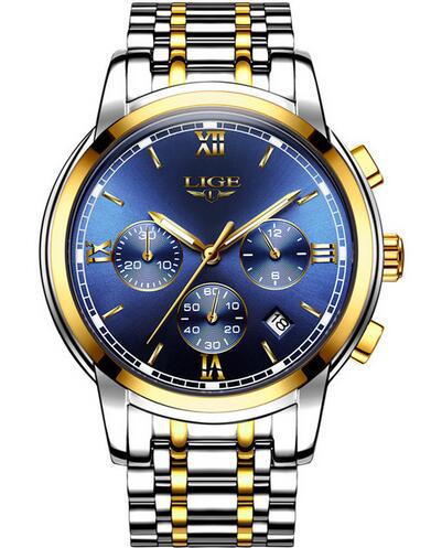 Watch Men's Quartz Watch Stainless Steel Belt Men's Watch Automatic Luminous Waterproof Men's Watch Multifunctional Fashion