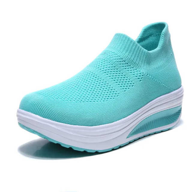 Flying Woven Sneakers Overfoot Shoes Fashion Blue - Shop at LoveMi